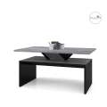 Sofabord Sisi - 110x60 cm - mørk betong - svart matt