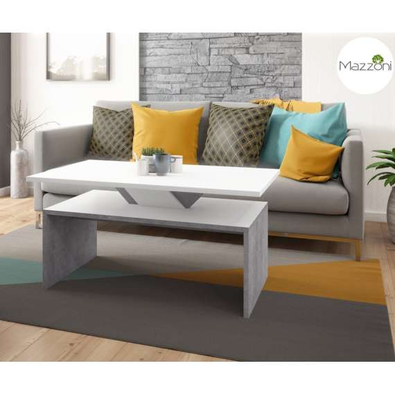 Sofabord Sisi 110x60 cm - hvit matt - betong