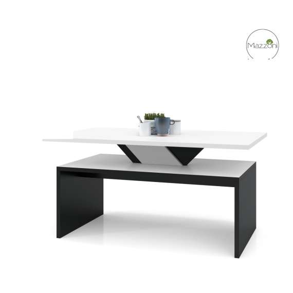 Sofabord Sisi - 110x60 cm - hvit matt - svart matt