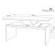 Sofabord Sisi - 110x60 cm - svart matt - hvit matt