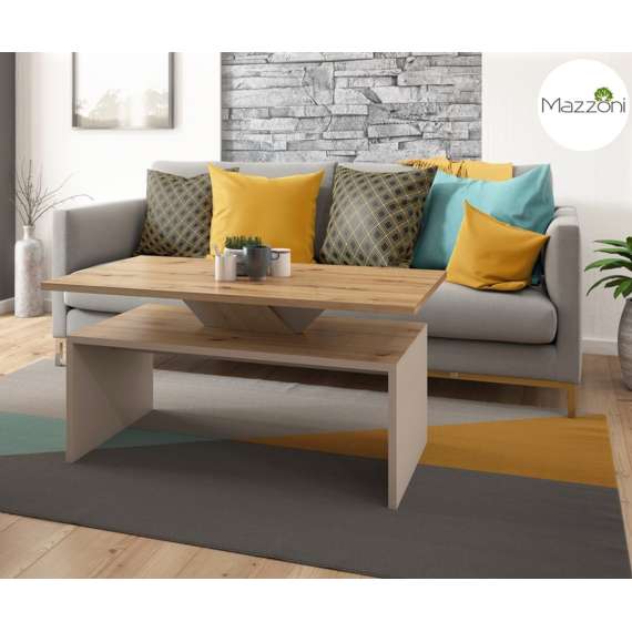 Sofabord Sisi - 110x60 cm - eik artisan - beige