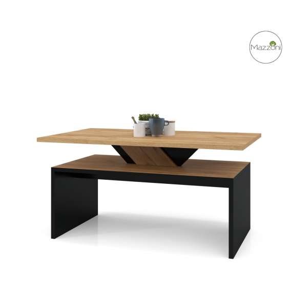 Sofabord Sisi - 110x60 cm - eik craft gold - svart matt