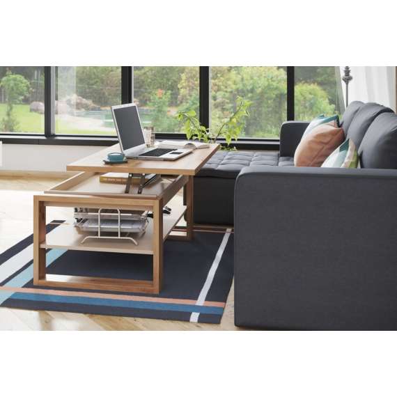 Sofabord NUO - 110x65 cm - eik artisan - beige champange