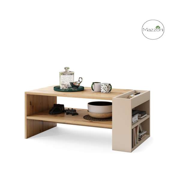 Sofabord Nefri - 100x55 cm - eik artisan - beige champange