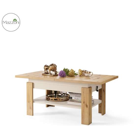 Sofabord Rio 130-170 cm - eik artisan - beige champange