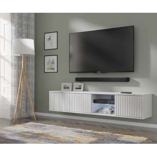 Vegghengt tv-benk Mita 156 cm - hvit matt