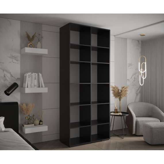 Garderobeskap Inova 1- 100x237 cm - svart matt - 2 dører