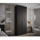 Garderobeskap Inova 1- 100x237 cm - svart matt - 2 dører