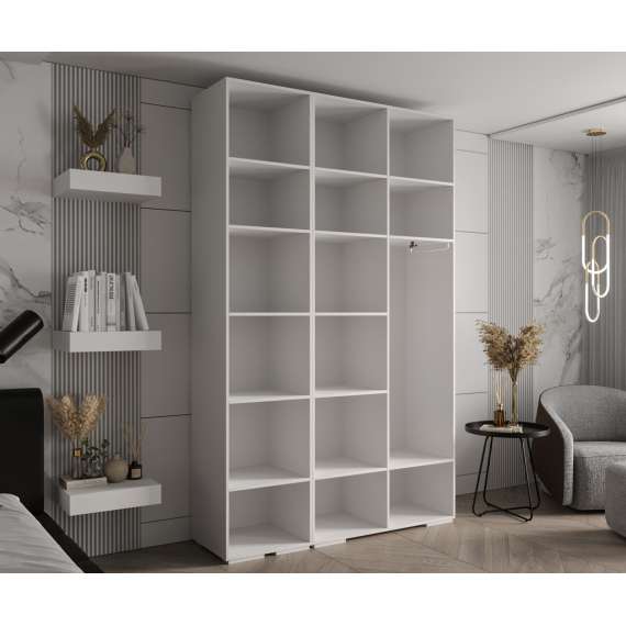 Garderobeskap Inova 1- 150x237 cm - hvit matt - 3 dører