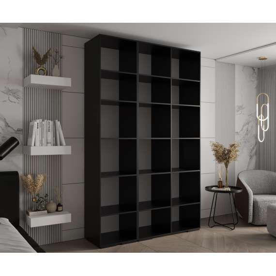 Garderobeskap Inova 1- 150x237 cm - svart matt - 3 dører