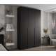 Garderobeskap Inova 1- 150x237 cm - svart matt - 3 dører