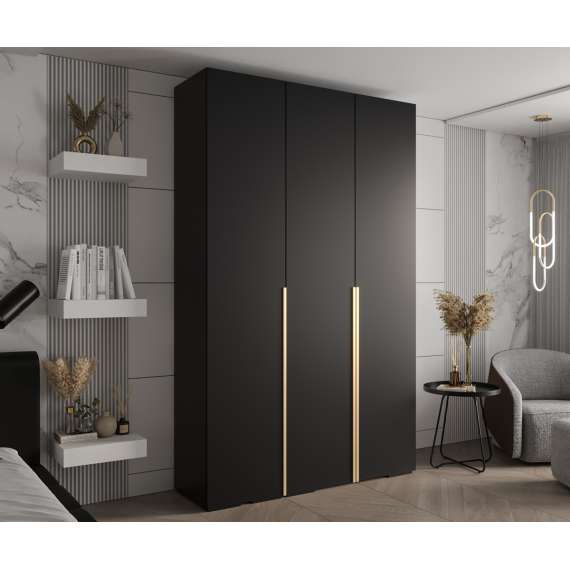 Garderobeskap Inova 1- 150x237 cm - svart matt - 3 dører