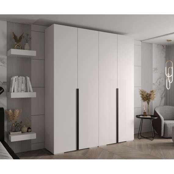 Garderobeskap Inova 1- 200x237 cm - hvit matt - 4 dører