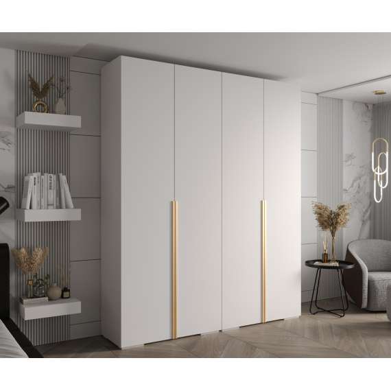 Garderobeskap Inova 1- 200x237 cm - hvit matt - 4 dører