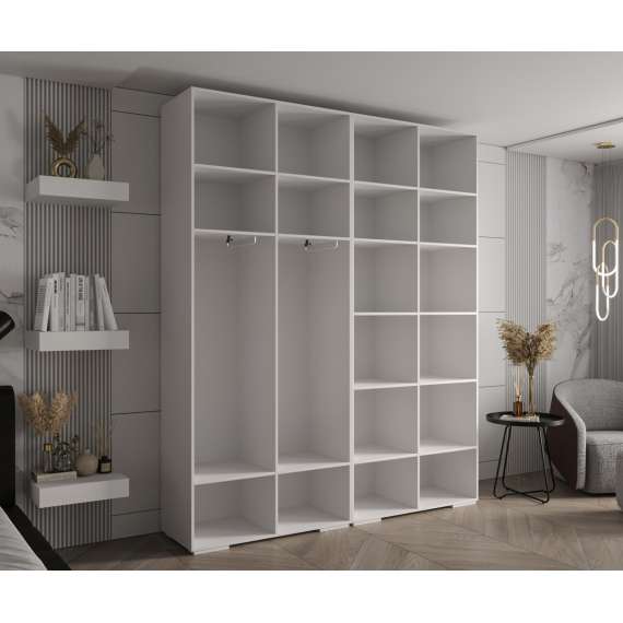 Garderobeskap Inova 1- 200x237 cm - hvit matt - 4 dører