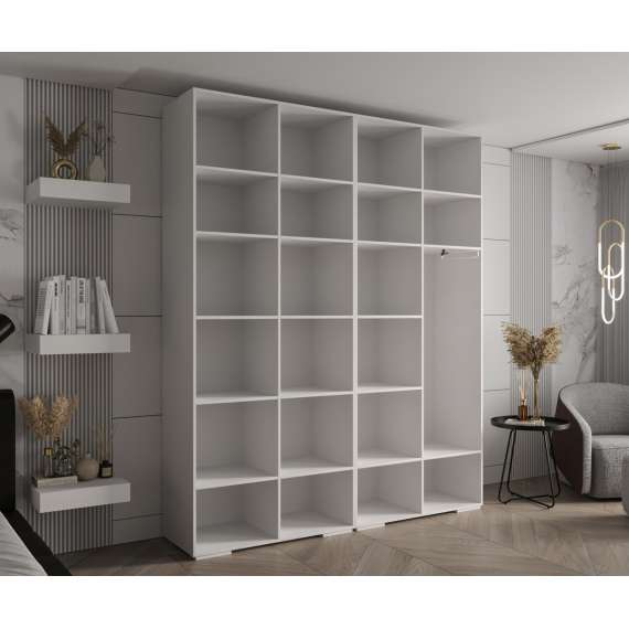 Garderobeskap Inova 1- 200x237 cm - hvit matt - 4 dører