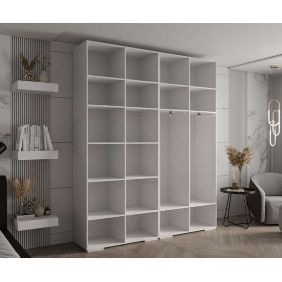 Garderobeskap Inova 1- 200x237 cm - hvit matt - 4 dører