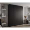 Garderobeskap Inova 1- 200x237 cm - svart matt - 4 dører