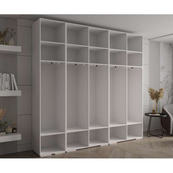 Garderobeskap Inova 1- 250x237 cm - hvit - 5 dører