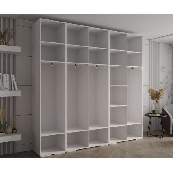 Garderobeskap Inova 1- 250x237 cm - hvit - 5 dører