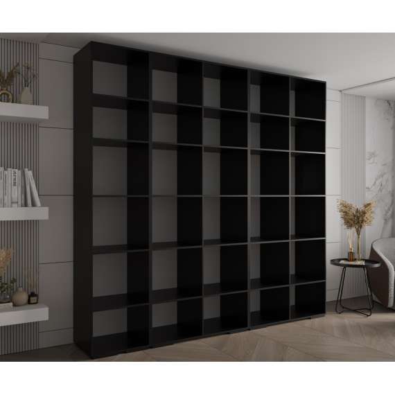 Garderobeskap Inova 1- 250x237 cm - svart matt - 5 dører