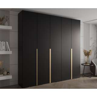 Garderobeskap Inova 1- 250x237 cm - svart matt - 5 dører