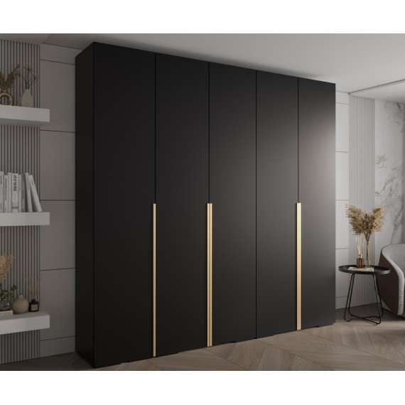 Garderobeskap Inova 1- 250x237 cm - svart matt - 5 dører