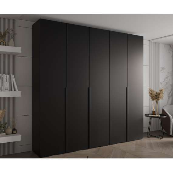 Garderobeskap Inova 1- 250x237 cm - svart matt - 5 dører