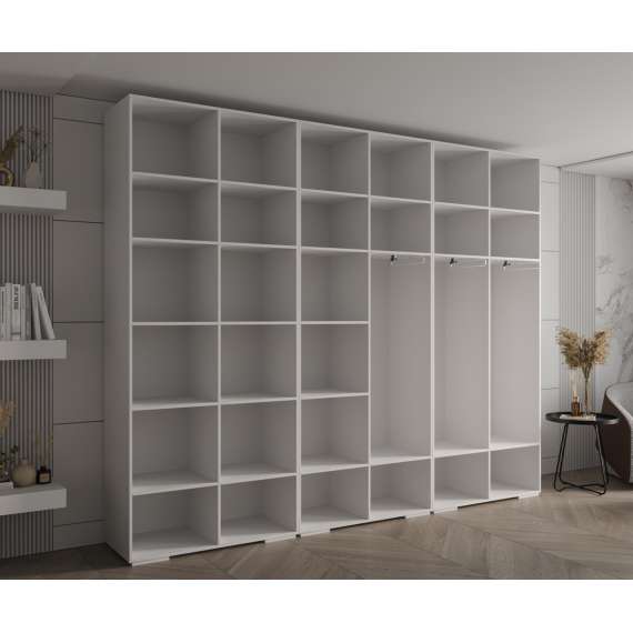 Garderobeskap Inova 1- 300x237 cm - hvit matt - 6 dører