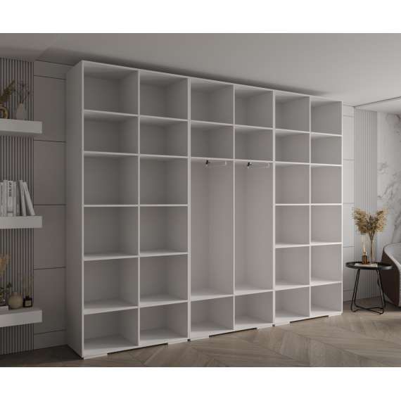 Garderobeskap Inova 1- 300x237 cm - hvit matt - 6 dører