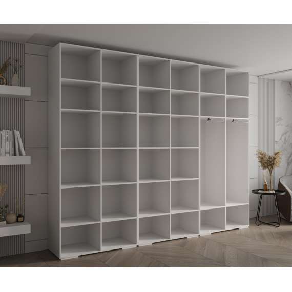 Garderobeskap Inova 1- 300x237 cm - hvit matt - 6 dører