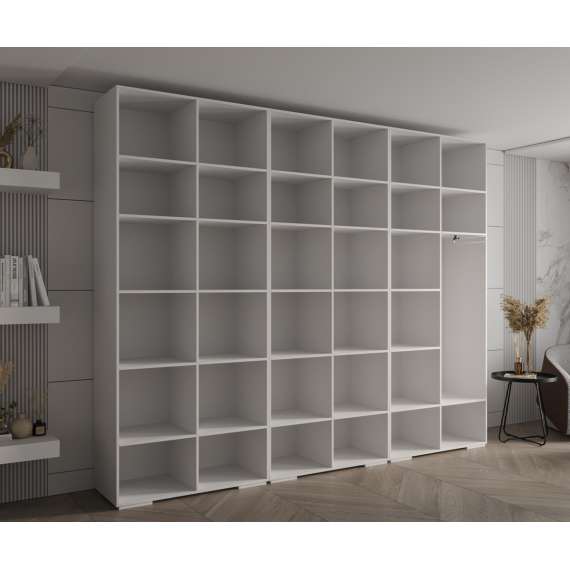 Garderobeskap Inova 1- 300x237 cm - hvit matt - 6 dører