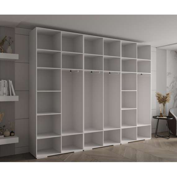 Garderobeskap Inova 1- 300x237 cm - hvit matt - 6 dører