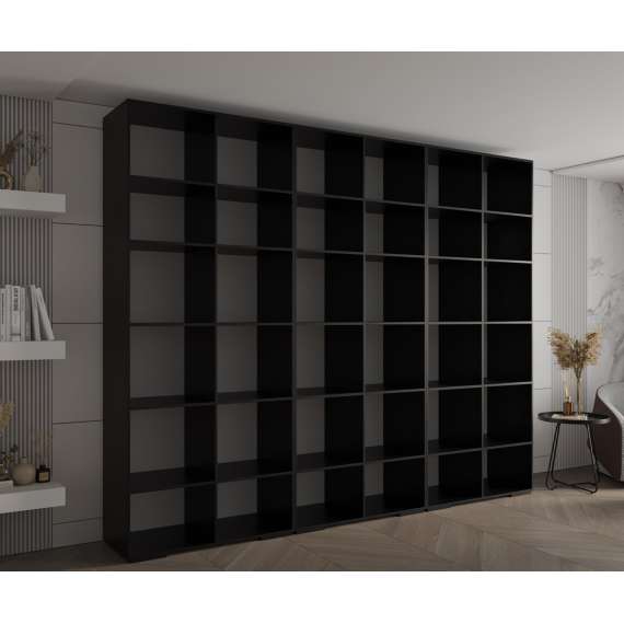 Garderobeskap Inova 1- 300x237 cm - svart matt - 6 dører