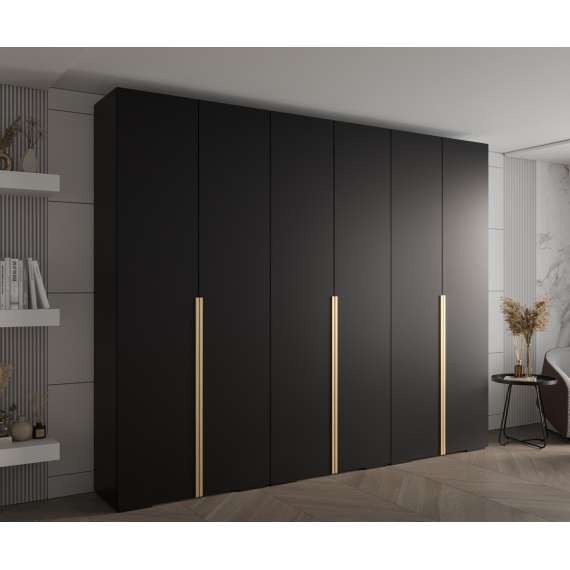 Garderobeskap Inova 1- 300x237 cm - svart matt - 6 dører