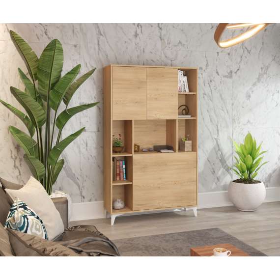 Skap med skrivebord Megan 2 - 105x175 cm - eik cremona