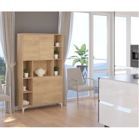 Skap med skrivebord Megan 2 - 105x175 cm - eik cremona