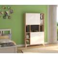Skap med skrivebord Megan 2 - 105x175 cm - eik cremona - hvit høyglans