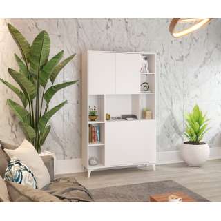 Skap med skrivebord Megan 2 - 105x175 cm - hvit matt