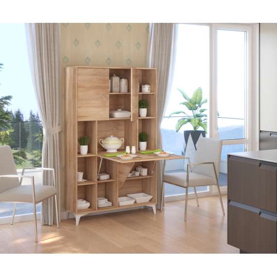 Skap med skrivebord Megan 2 - 105x175 cm - eik sonoma