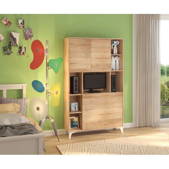 Skap med skrivebord Megan 2 - 105x175 cm - eik sonoma