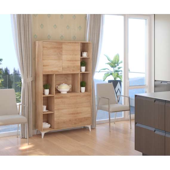 Skap med skrivebord Megan 2 - 105x175 cm - eik sonoma