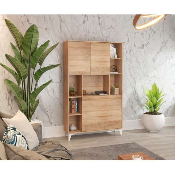 Skap med skrivebord Megan 2 - 105x175 cm - eik sonoma