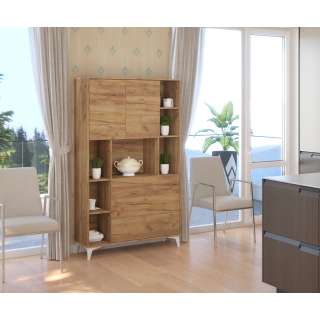 Skap med skrivebord Megan 2 - 105x175 cm - eik craft gold