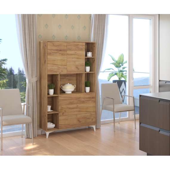 Skap med skrivebord Megan 2 - 105x175 cm - eik craft gold