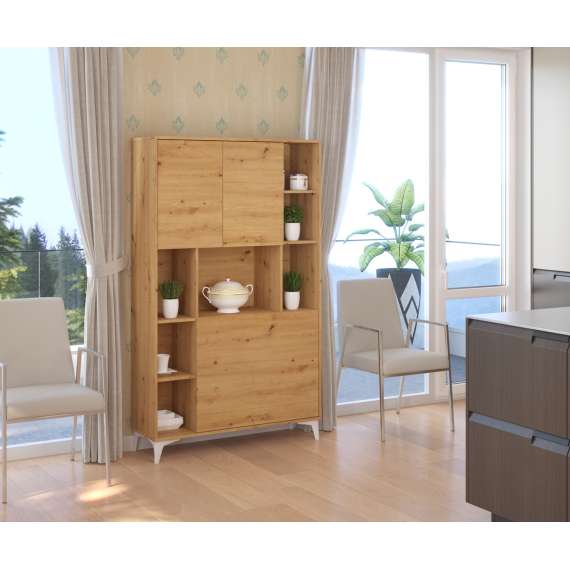 Skap med skrivebord Megan 2 - 105x175 cm - eik artisan