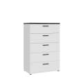 Kommode Saltwater 80x118 cm - hvit matt - marmor - hvit høyglans
