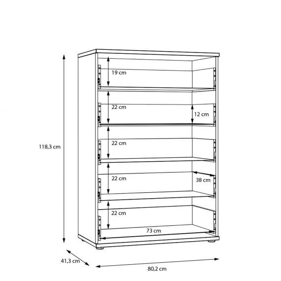 Kommode Saltwater 80x118 cm - hvit matt - marmor - hvit høyglans