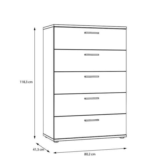 Kommode Saltwater 80x118 cm - hvit matt - marmor - hvit høyglans