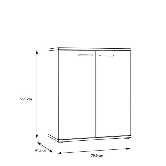 Skjenk Saltwater 80x96 cm - hvit matt - marmor - hvit høyglans